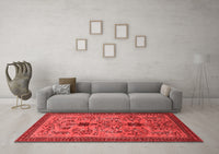 Machine Washable Oriental Red Industrial Rug, wshurb750red