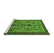 Sideview of Machine Washable Oriental Green Industrial Area Rugs, wshurb750grn