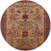 Round Mid-Century Modern Red Oriental Rug, urb750