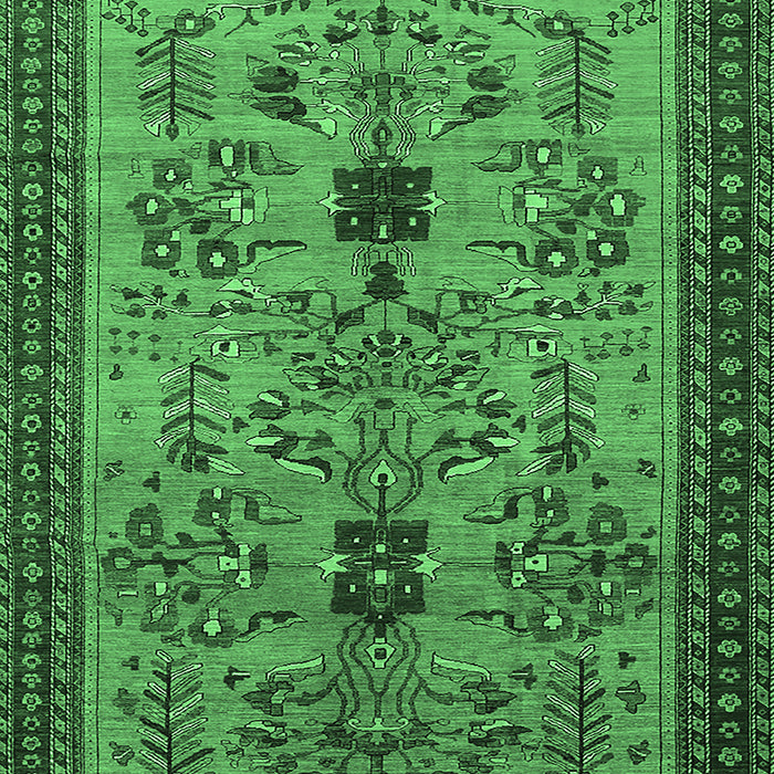 Machine Washable Oriental Emerald Green Industrial Area Rugs, wshurb750emgrn