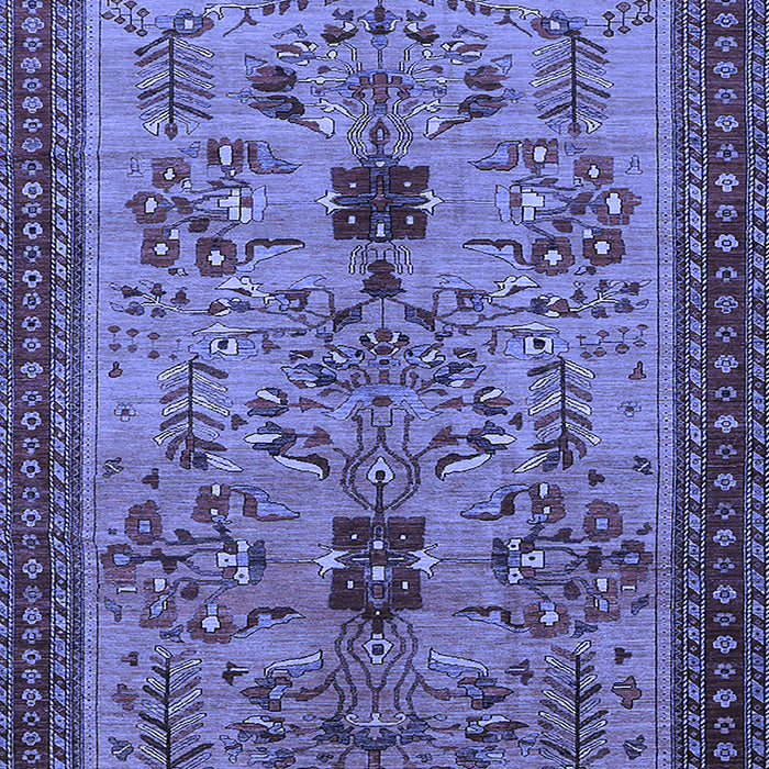 Machine Washable Oriental Blue Industrial Rug, wshurb750blu