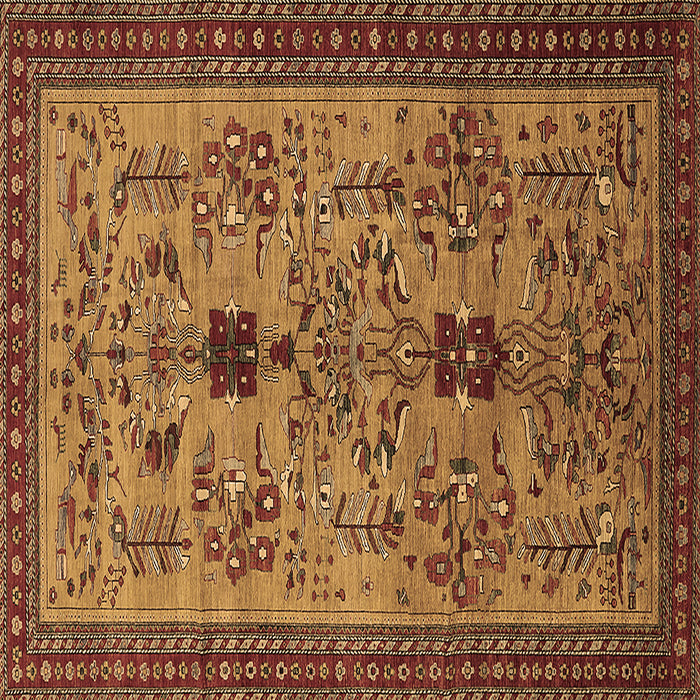 Square Oriental Brown Industrial Rug, urb750brn
