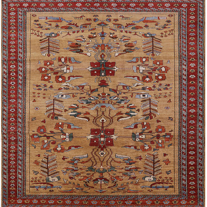 Square Machine Washable Industrial Modern Tomato Red Rug, wshurb750