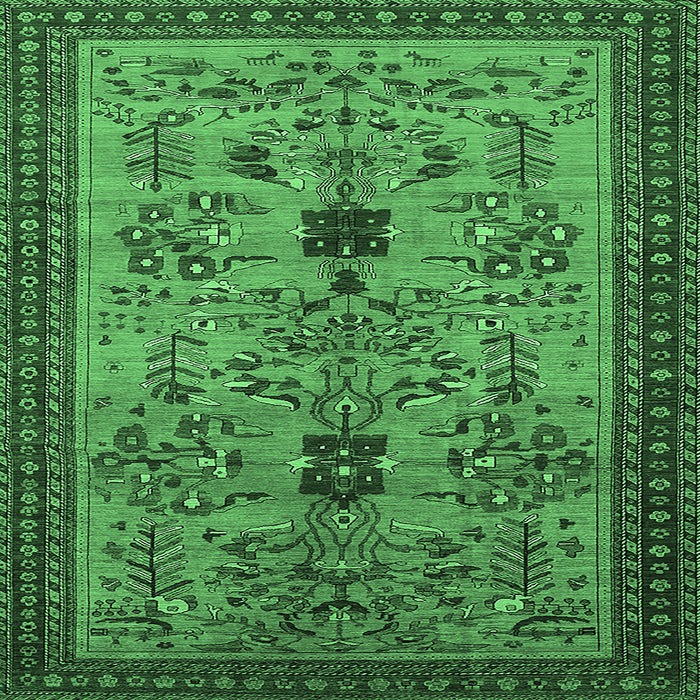 Square Oriental Emerald Green Industrial Rug, urb750emgrn