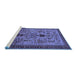 Sideview of Machine Washable Oriental Blue Industrial Rug, wshurb750blu