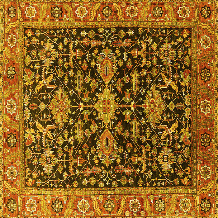 Square Oriental Yellow Industrial Rug, urb751yw