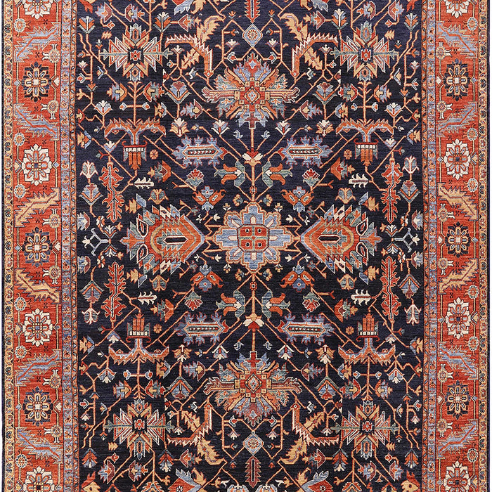 Mid-Century Modern Camel Brown Oriental Rug, urb751