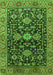 Machine Washable Oriental Green Industrial Area Rugs, wshurb751grn