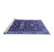 Sideview of Machine Washable Oriental Blue Industrial Rug, wshurb751blu