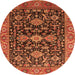 Round Oriental Orange Industrial Rug, urb751org