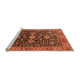 Sideview of Machine Washable Oriental Orange Industrial Area Rugs, wshurb751org