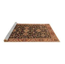 Sideview of Machine Washable Oriental Brown Industrial Rug, wshurb751brn