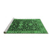 Sideview of Machine Washable Oriental Emerald Green Industrial Area Rugs, wshurb751emgrn