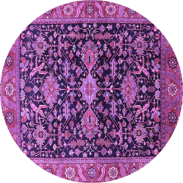 Round Oriental Purple Industrial Rug, urb751pur