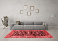 Machine Washable Oriental Red Industrial Rug, wshurb751red