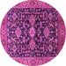 Round Oriental Pink Industrial Rug, urb751pnk