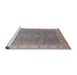 Sideview of Machine Washable Industrial Modern Rose Dust Purple Rug, wshurb752