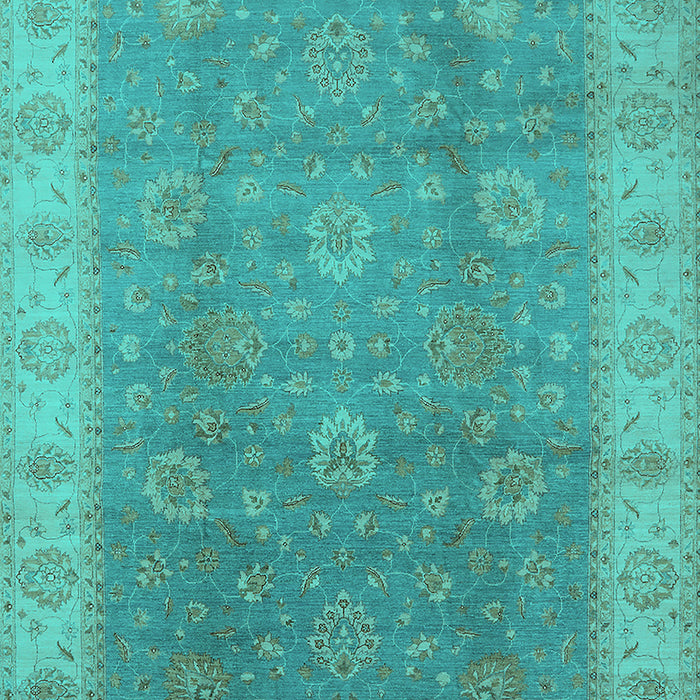 Machine Washable Oriental Turquoise Traditional Area Rugs, wshurb752turq