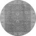 Round Oriental Gray Traditional Rug, urb752gry