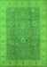 Machine Washable Oriental Green Traditional Area Rugs, wshurb752grn