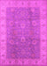 Machine Washable Oriental Pink Traditional Rug, wshurb752pnk