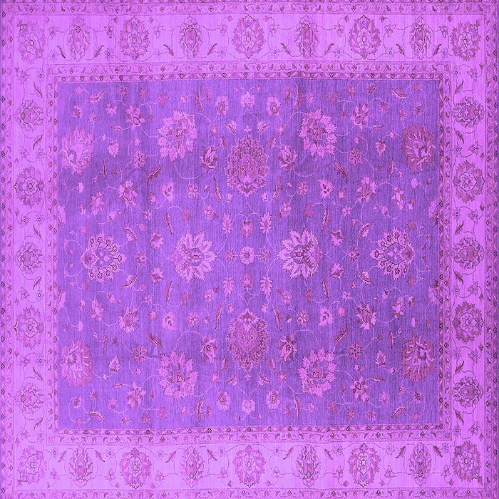 Square Machine Washable Oriental Purple Traditional Area Rugs, wshurb752pur