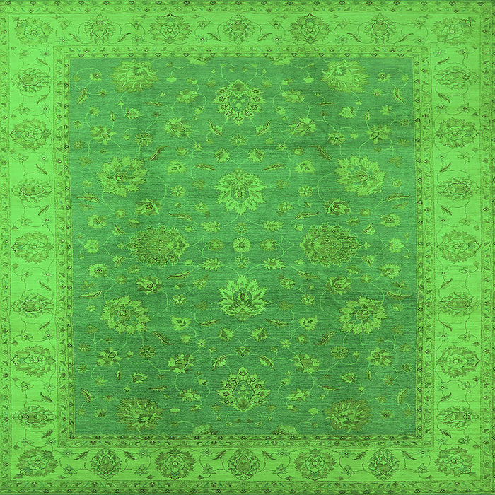 Square Oriental Green Traditional Rug, urb752grn