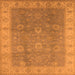 Square Machine Washable Oriental Orange Traditional Area Rugs, wshurb752org