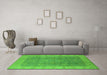 Machine Washable Oriental Green Traditional Area Rugs in a Living Room,, wshurb752grn
