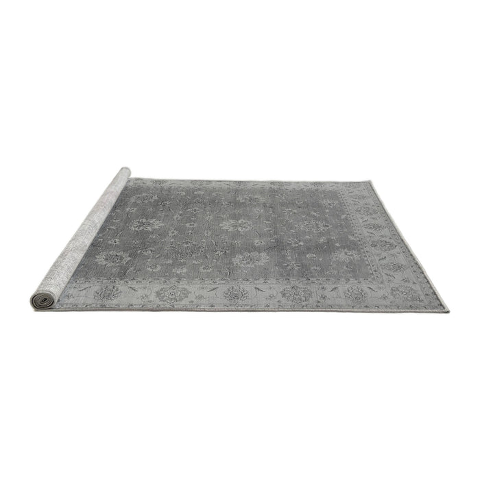 Sideview of Machine Washable Oriental Gray Traditional Rug, wshurb752gry