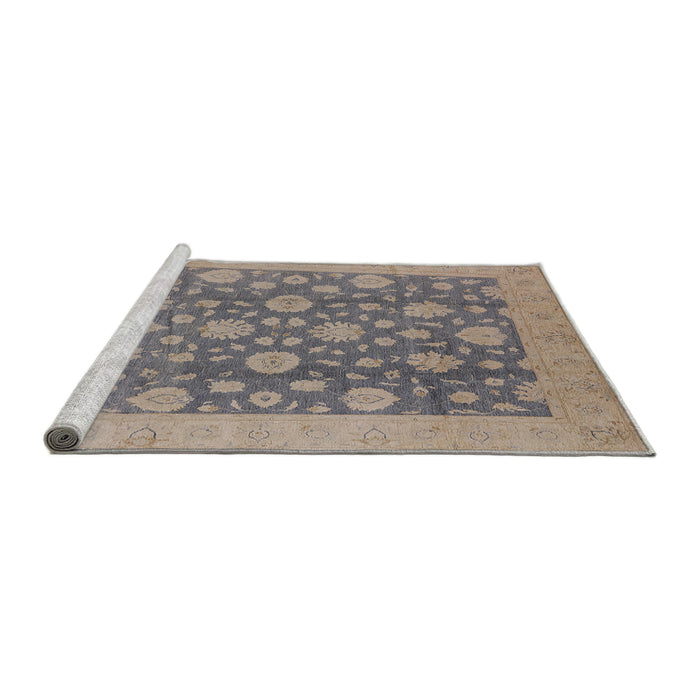 Sideview of Machine Washable Industrial Modern Gray Rug, wshurb753