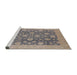Sideview of Machine Washable Industrial Modern Gray Rug, wshurb753