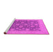 Sideview of Machine Washable Oriental Pink Traditional Rug, wshurb753pnk