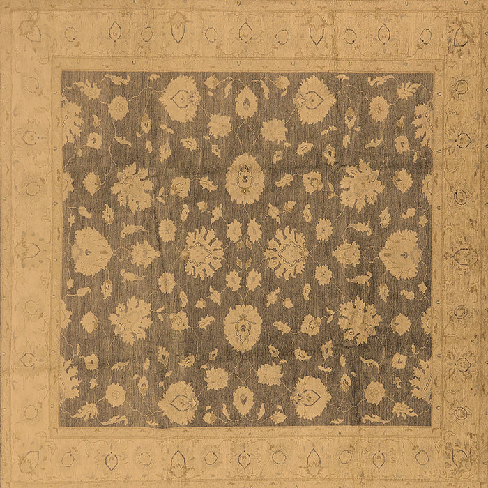Square Oriental Brown Traditional Rug, urb753brn