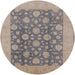 Round Machine Washable Industrial Modern Gray Rug, wshurb753