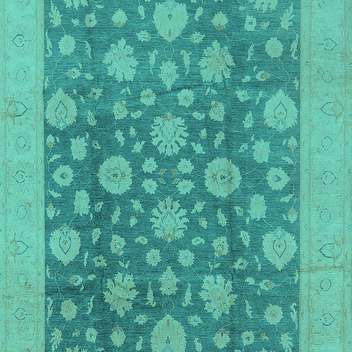 Machine Washable Oriental Turquoise Traditional Area Rugs, wshurb753turq