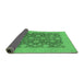 Sideview of Oriental Emerald Green Traditional Rug, urb753emgrn