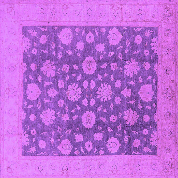 Square Machine Washable Oriental Purple Traditional Area Rugs, wshurb753pur