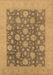 Machine Washable Oriental Brown Traditional Rug, wshurb753brn