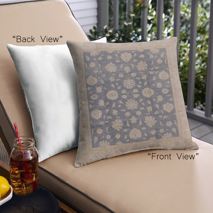 Front View of Mid-Century Modern Urban Square Gray Throw Pillow, 18 inch by 18 inch, pwurb753