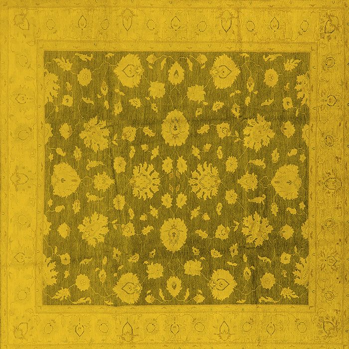 Square Oriental Yellow Traditional Rug, urb753yw
