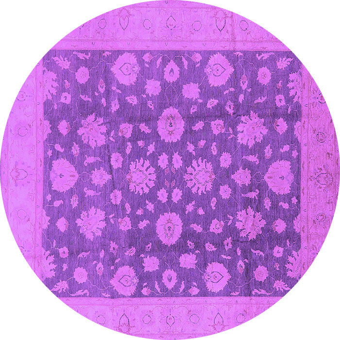 Round Oriental Purple Traditional Rug, urb753pur