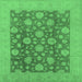 Square Oriental Emerald Green Traditional Rug, urb753emgrn