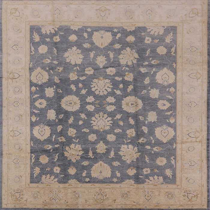 Square Mid-Century Modern Gray Oriental Rug, urb753