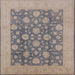 Square Mid-Century Modern Gray Oriental Rug, urb753