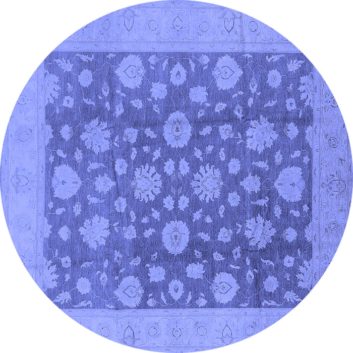 Round Oriental Blue Traditional Rug, urb753blu