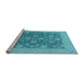 Sideview of Machine Washable Oriental Light Blue Traditional Rug, wshurb753lblu