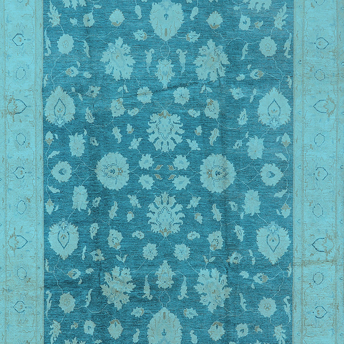 Machine Washable Oriental Light Blue Traditional Rug, wshurb753lblu