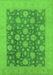 Machine Washable Oriental Green Traditional Area Rugs, wshurb753grn