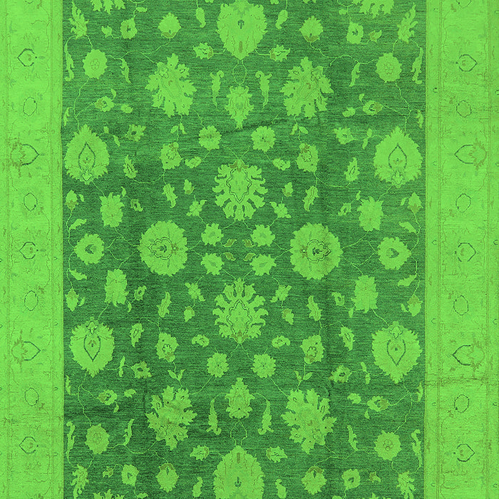 Machine Washable Oriental Green Traditional Area Rugs, wshurb753grn